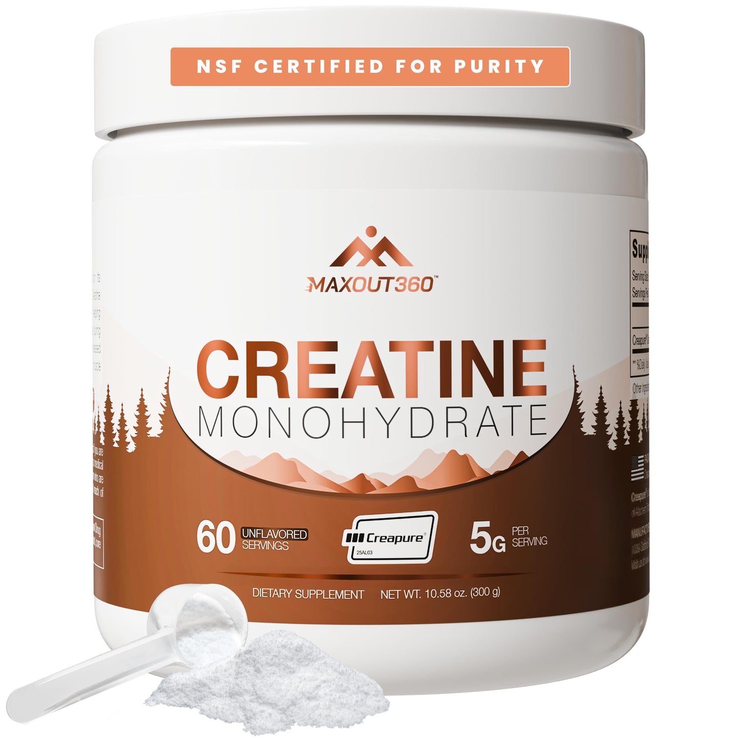 MaxOut360 Creapure Creatine Monohydrate Powder 300g