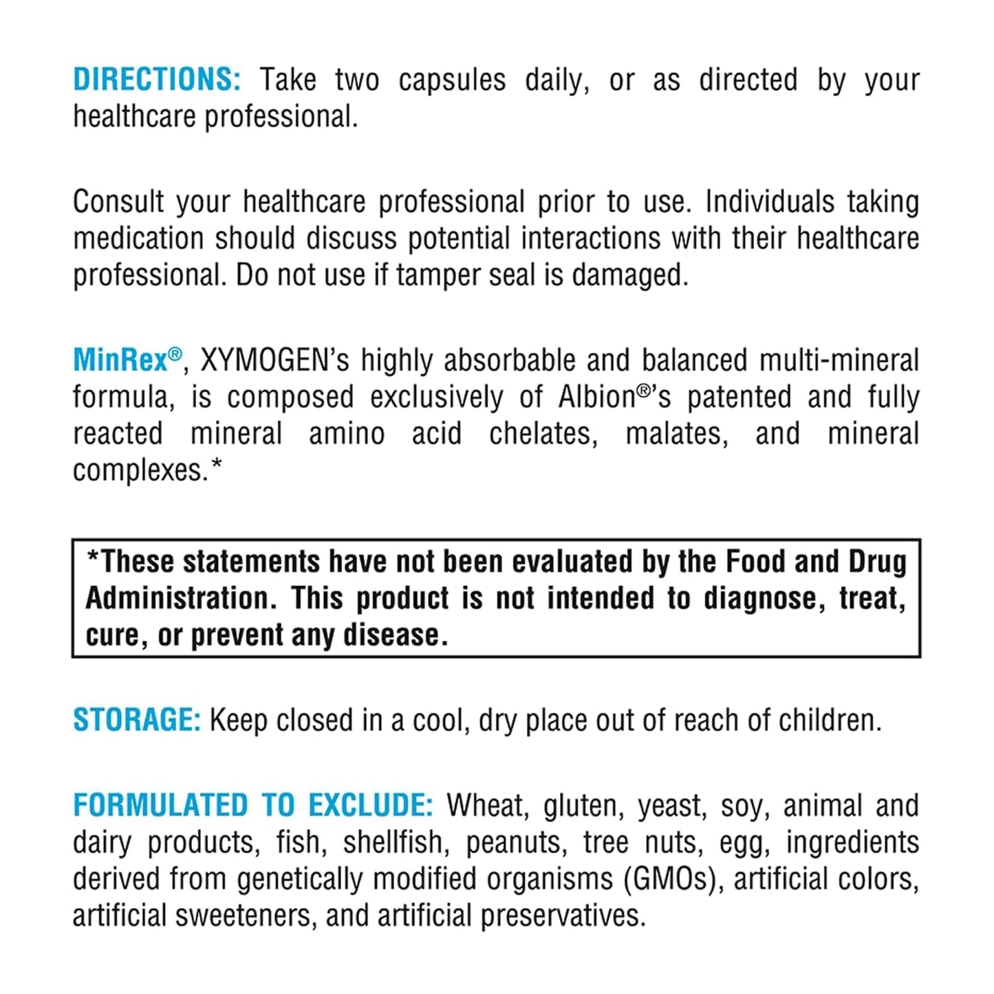 XYMOGEN MinRex Multi-Mineral Supplements Capsules 60 Count