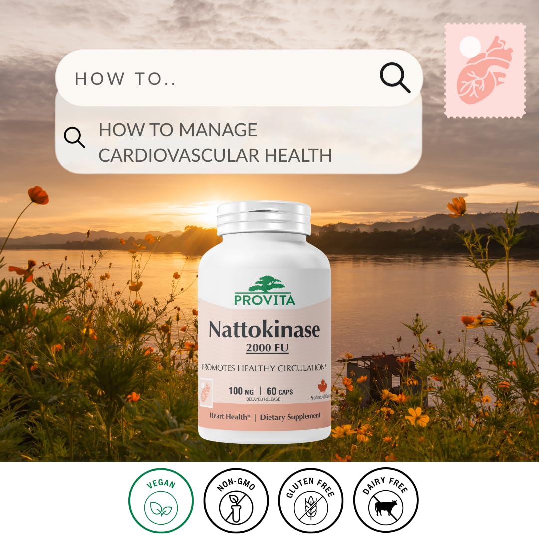 PROVITA Nattokinase Supplement 2000 FU 100mg 60 Capsules