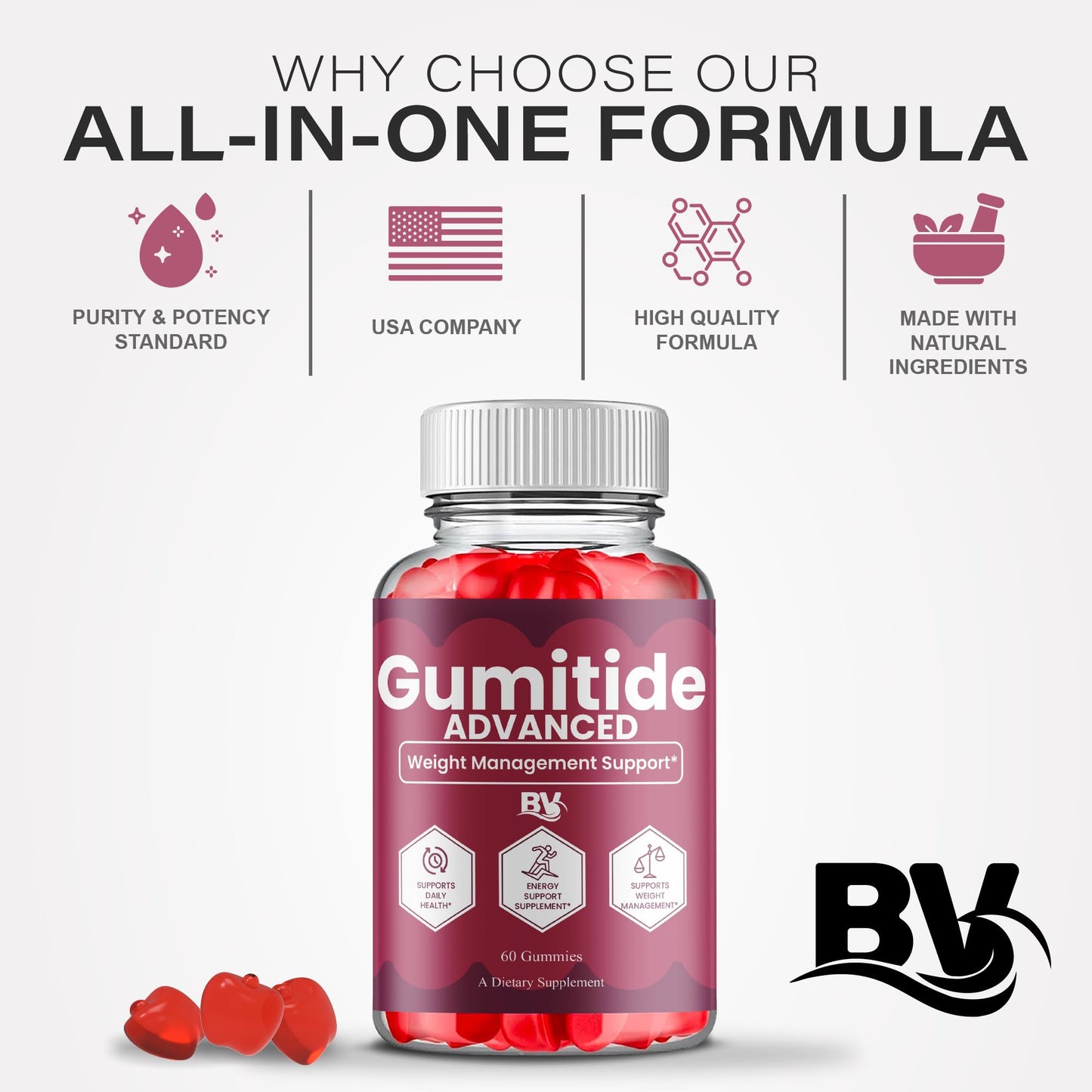 Blue Vibe Gumitide Gummies 60 Count