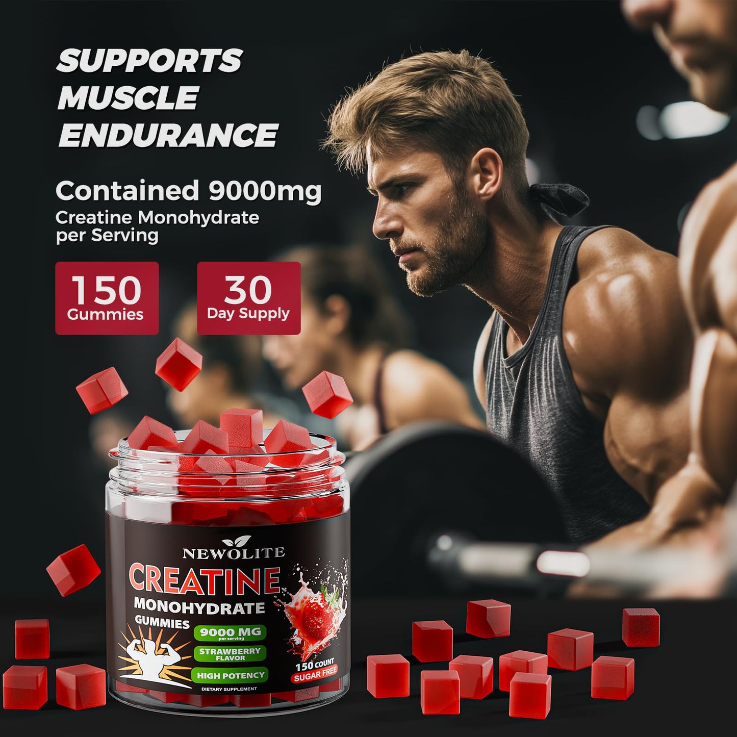 NEWOLITE Creatine Monohydrate Gummies 150 Count