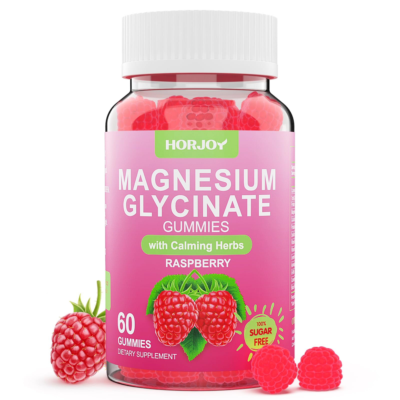 Horjoy Magnesium Glycinate Gummies 600mg, 60 Count