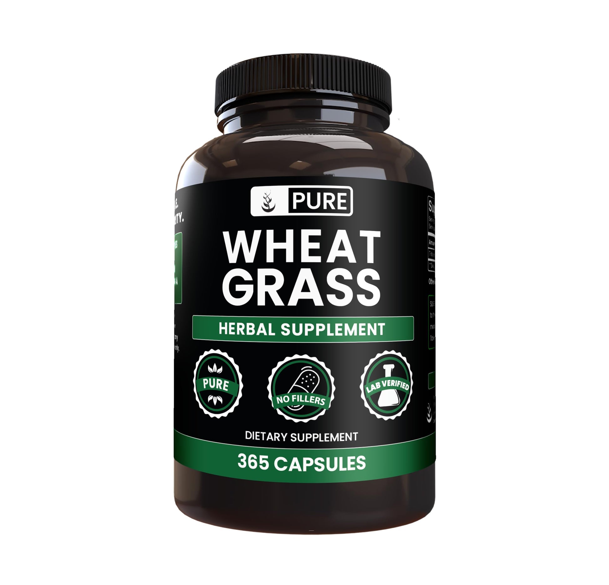 Pure Original Ingredients Wheat Grass 365 Capsules