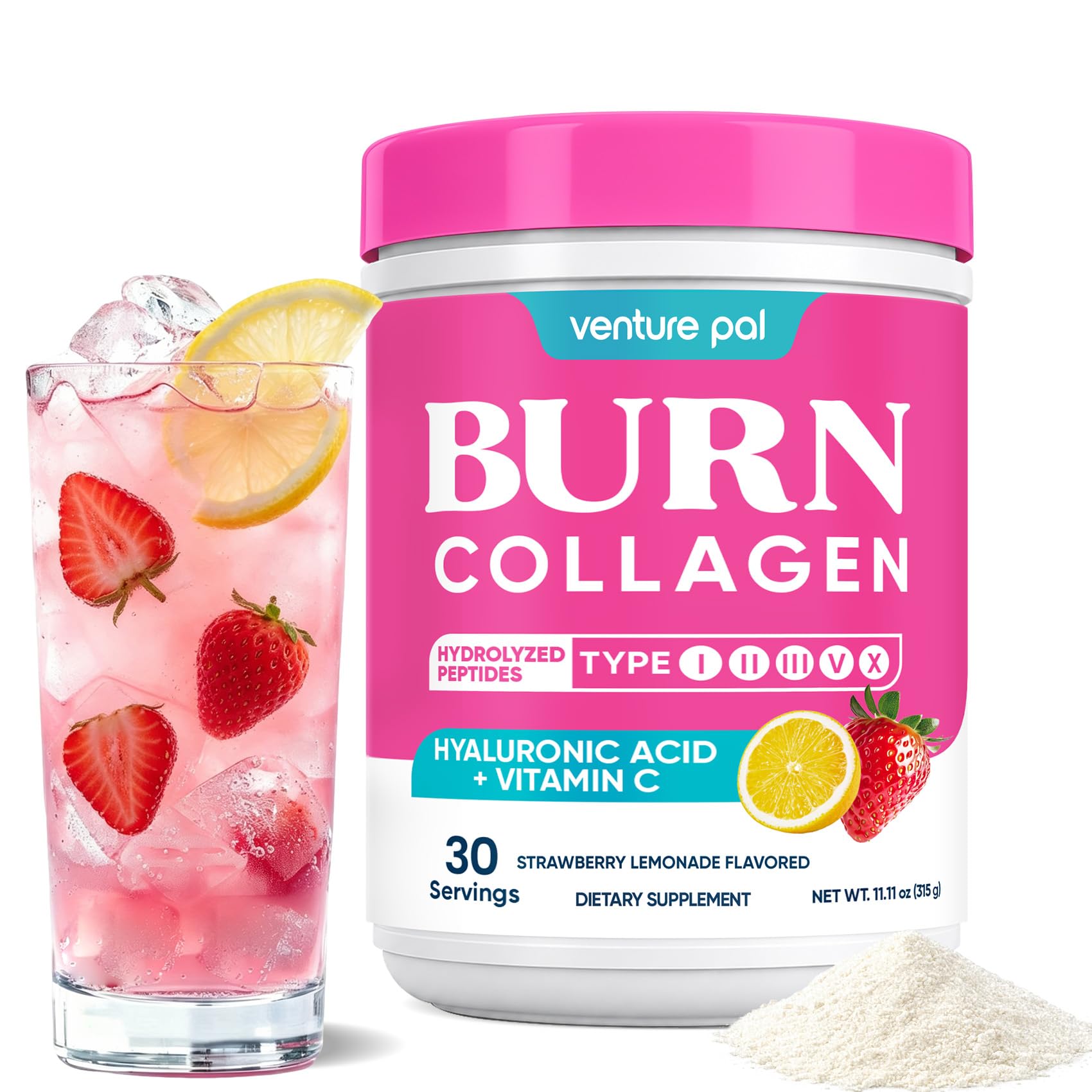 Venture Pal Multi Collagen Burn Peptides Powder 11.11 Ounce