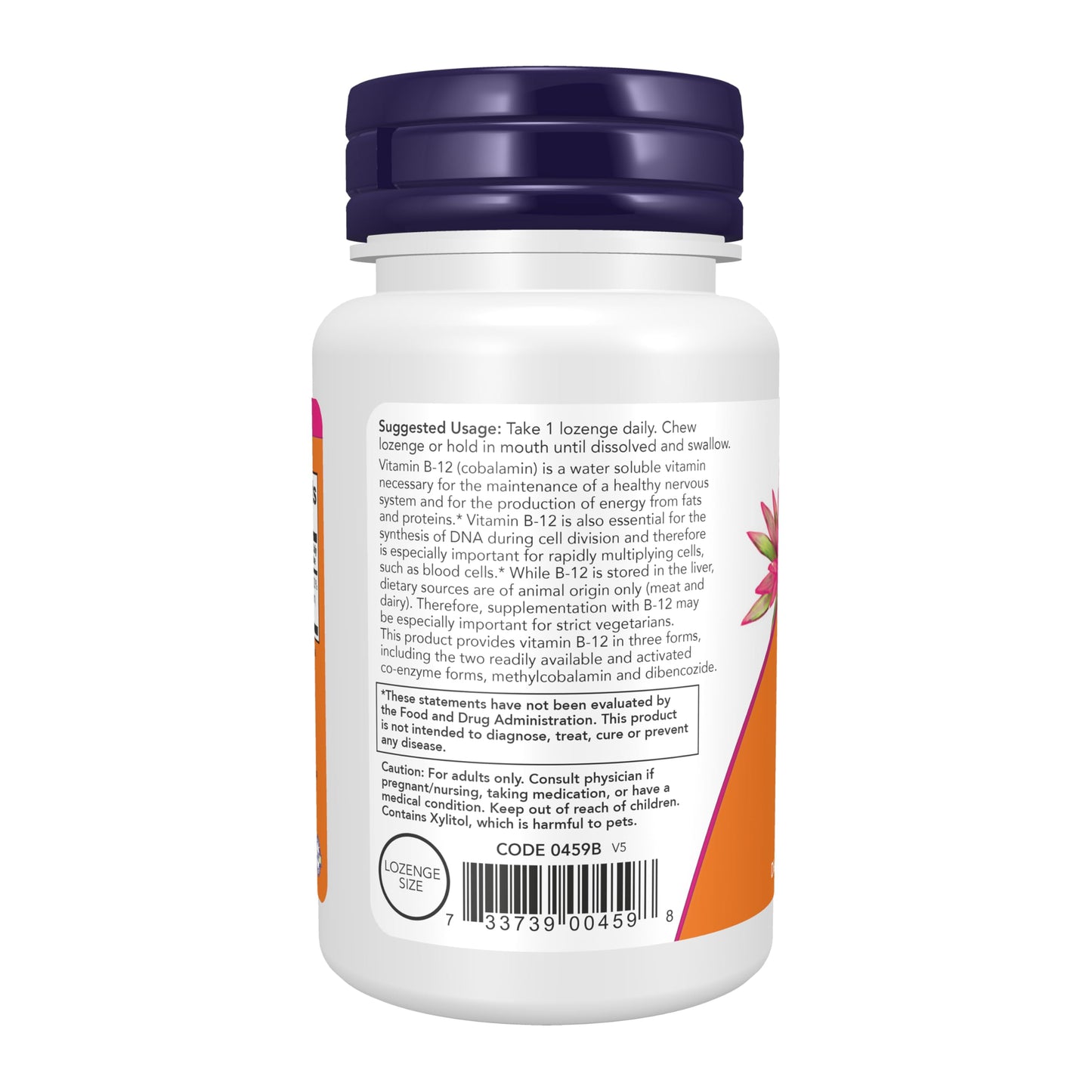 NOW Foods Vitamin B-12 2,000 mcg Chewable, 100 Count