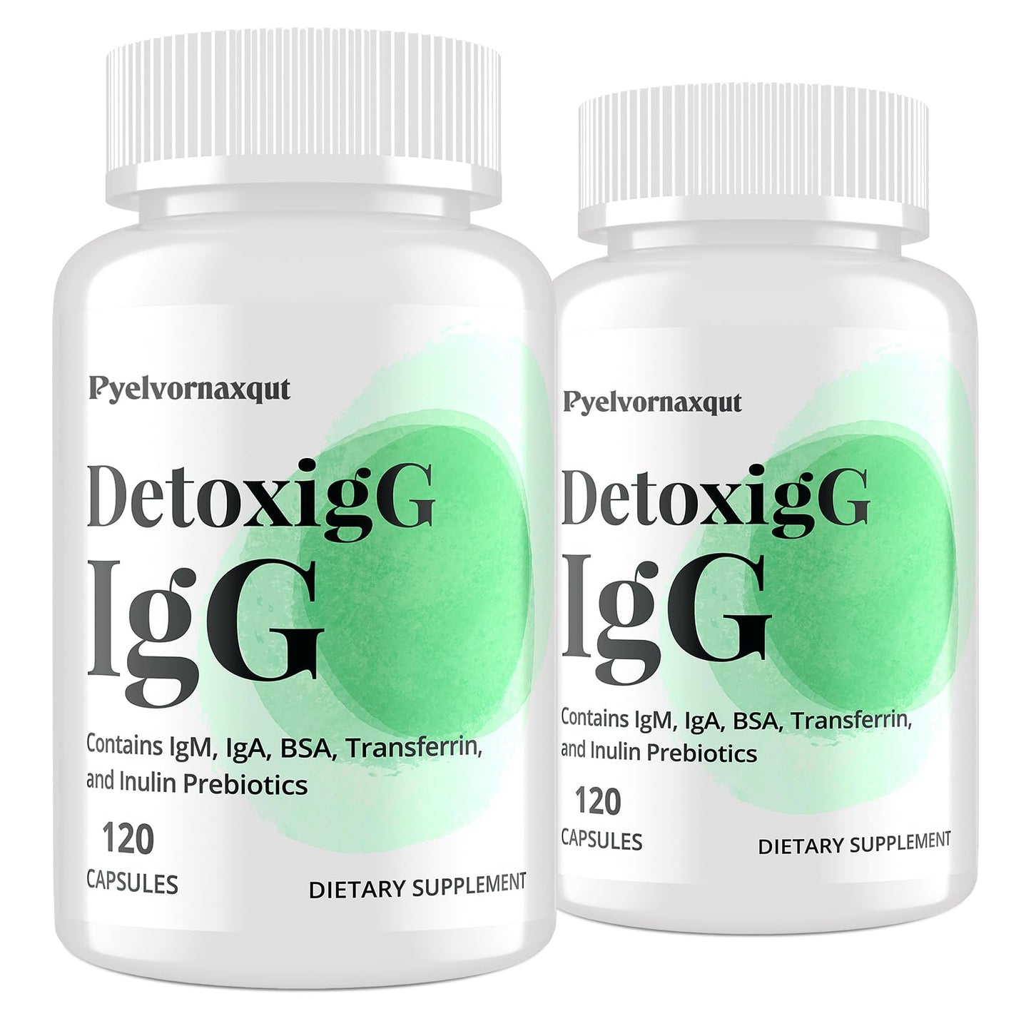 Pyelvornaxqut IgG Immunoglobulin Supplement - Bovine Colostrum Supplement Alternative - Dairy Free Bovine Immunoglobulin with IgM, IGA & Inulin Prebiotic Fiber 240 Capsules
