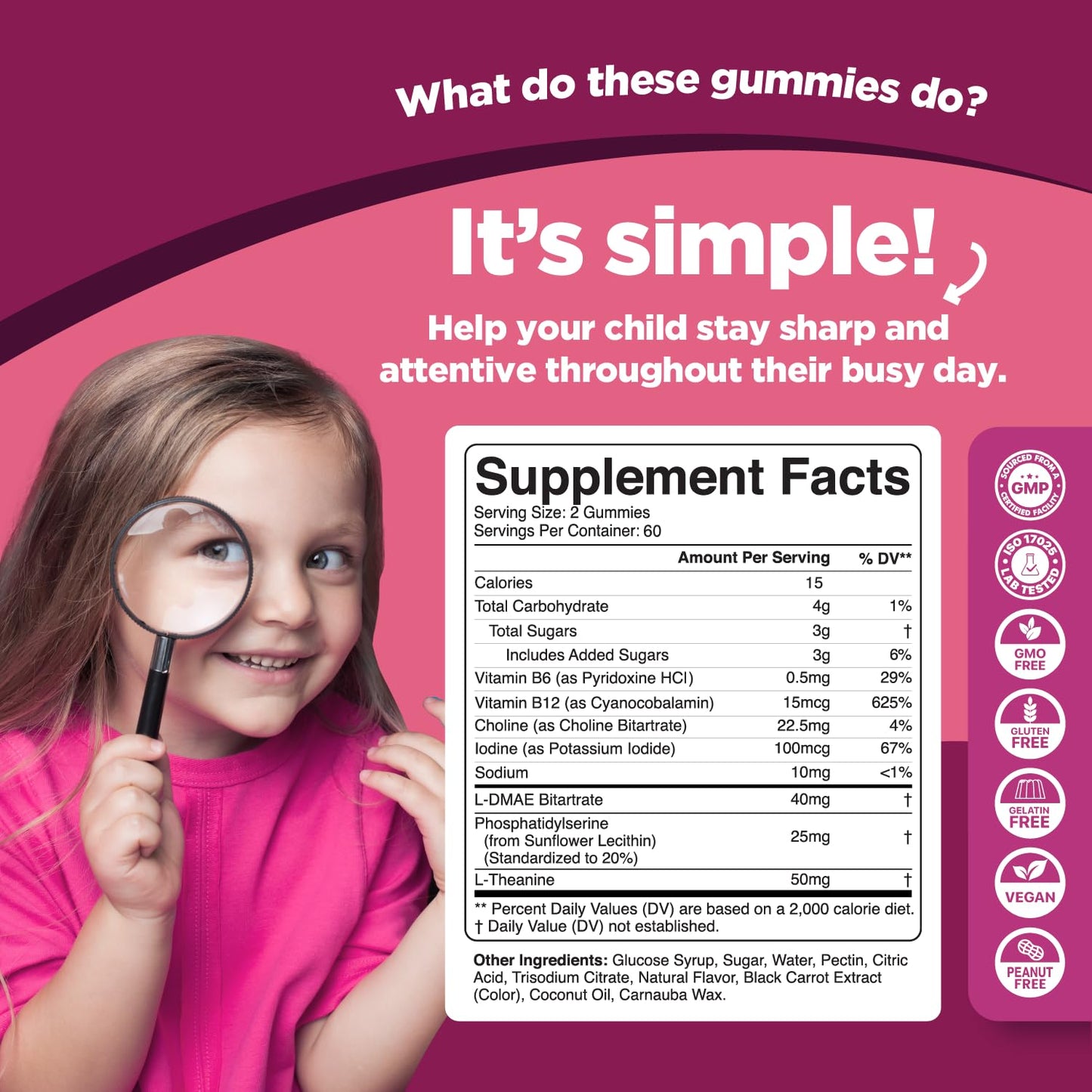 Phytoral Vegan Kids Focus Gummies 120 Count