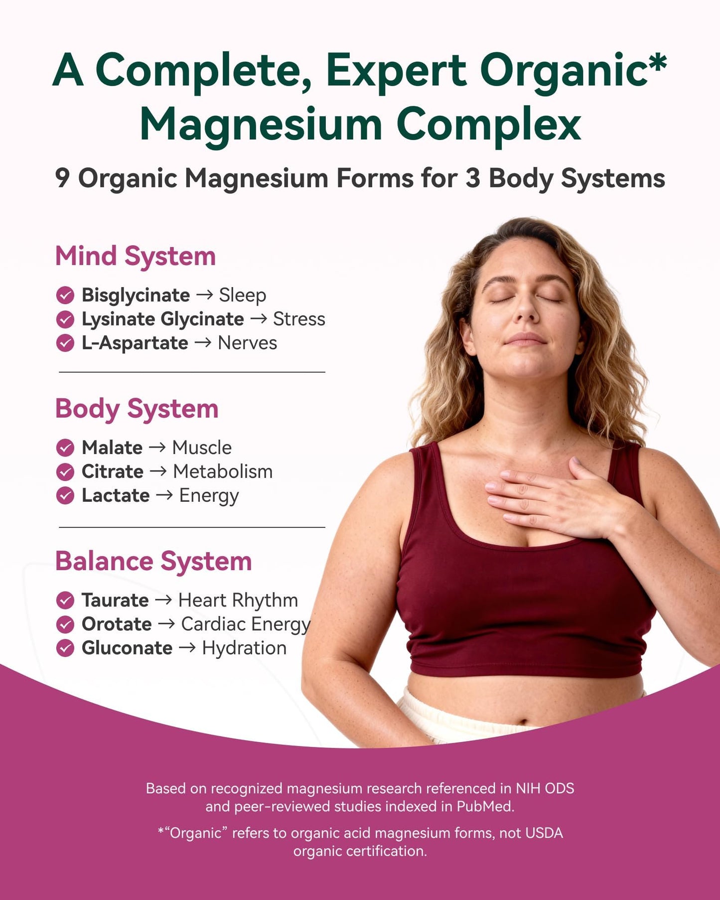 Inner Brightness 9-in-1 Magnesium Complex 300mg Magnesium from 9 Organic Forms (Glycinate, Citrate, Malate) Capsule, 90 Count
