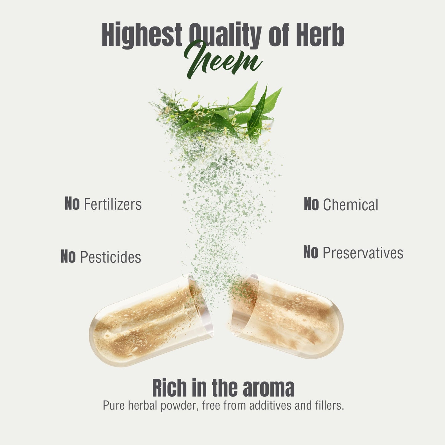 Herbsforever Neem 10:1 Extract (Equiv. to 2450mg Leaves) 750mg per Capsule, 60 Veg Capsules