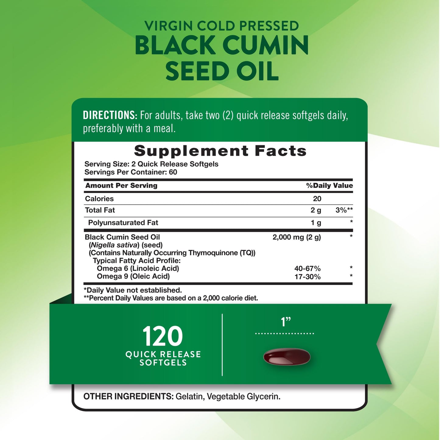 Nature's Truth Black Seed Oil Softgel 120 Softgels