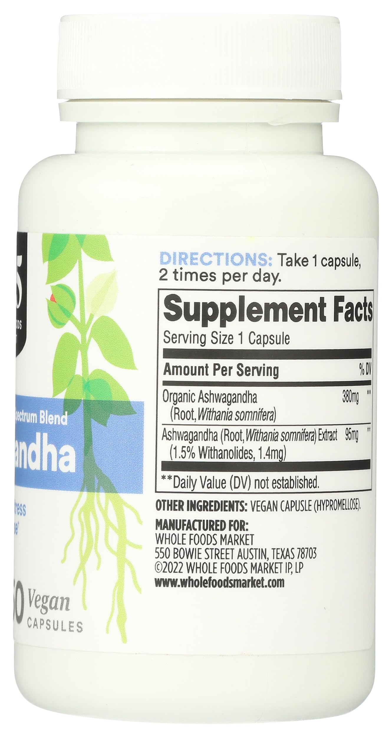 365 by Whole Foods Market Ashwagandha Capsule 60 Count