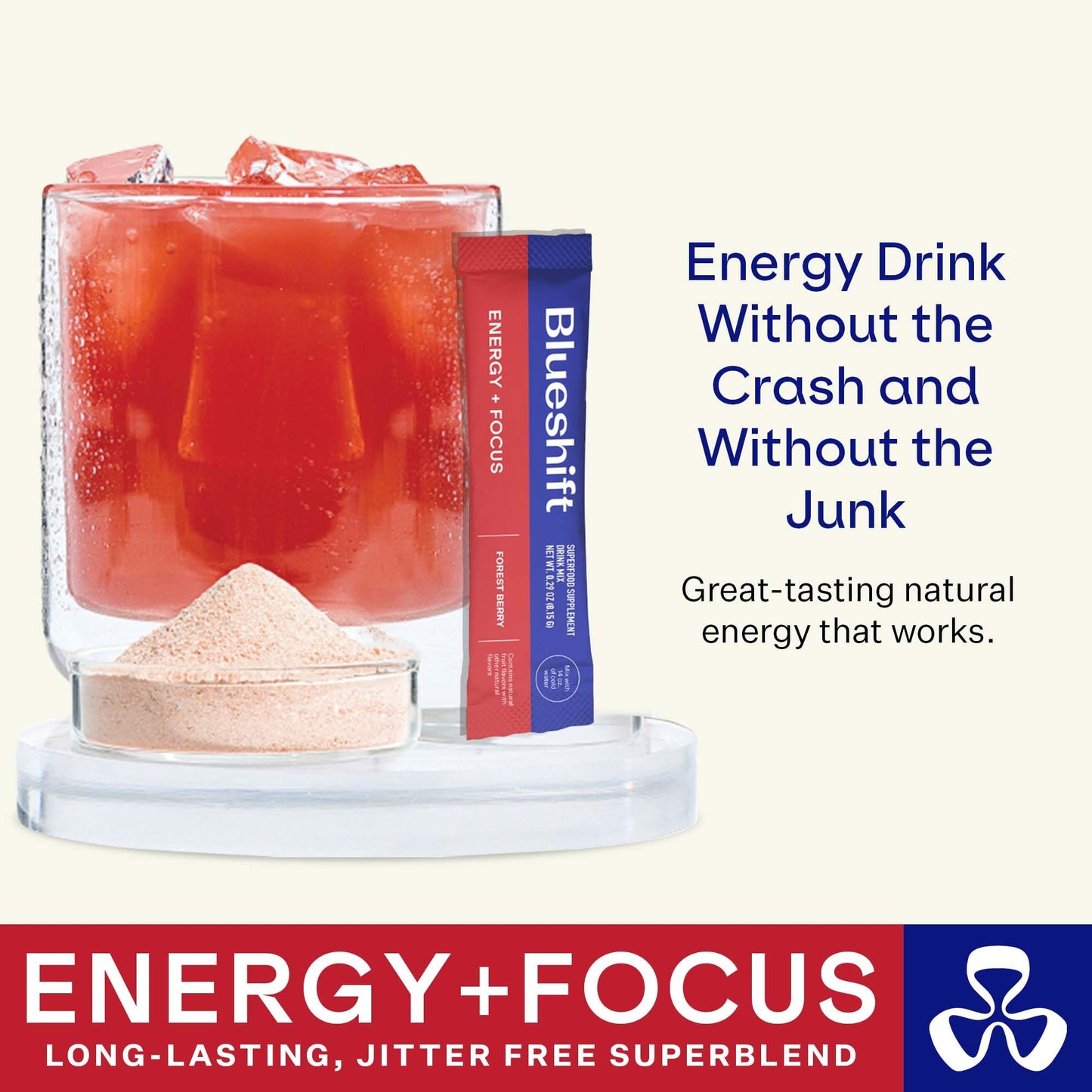 Blueshift Energy + Focus Powder Sticks, 10 Pack