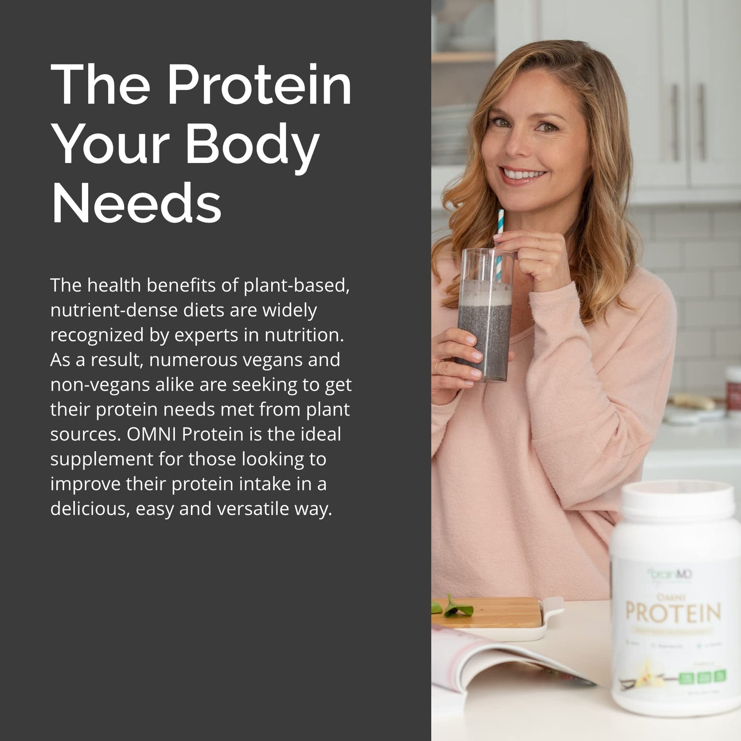 BRAINMD Dr Amen Omni Protein Vanilla Powder, 30 Servings