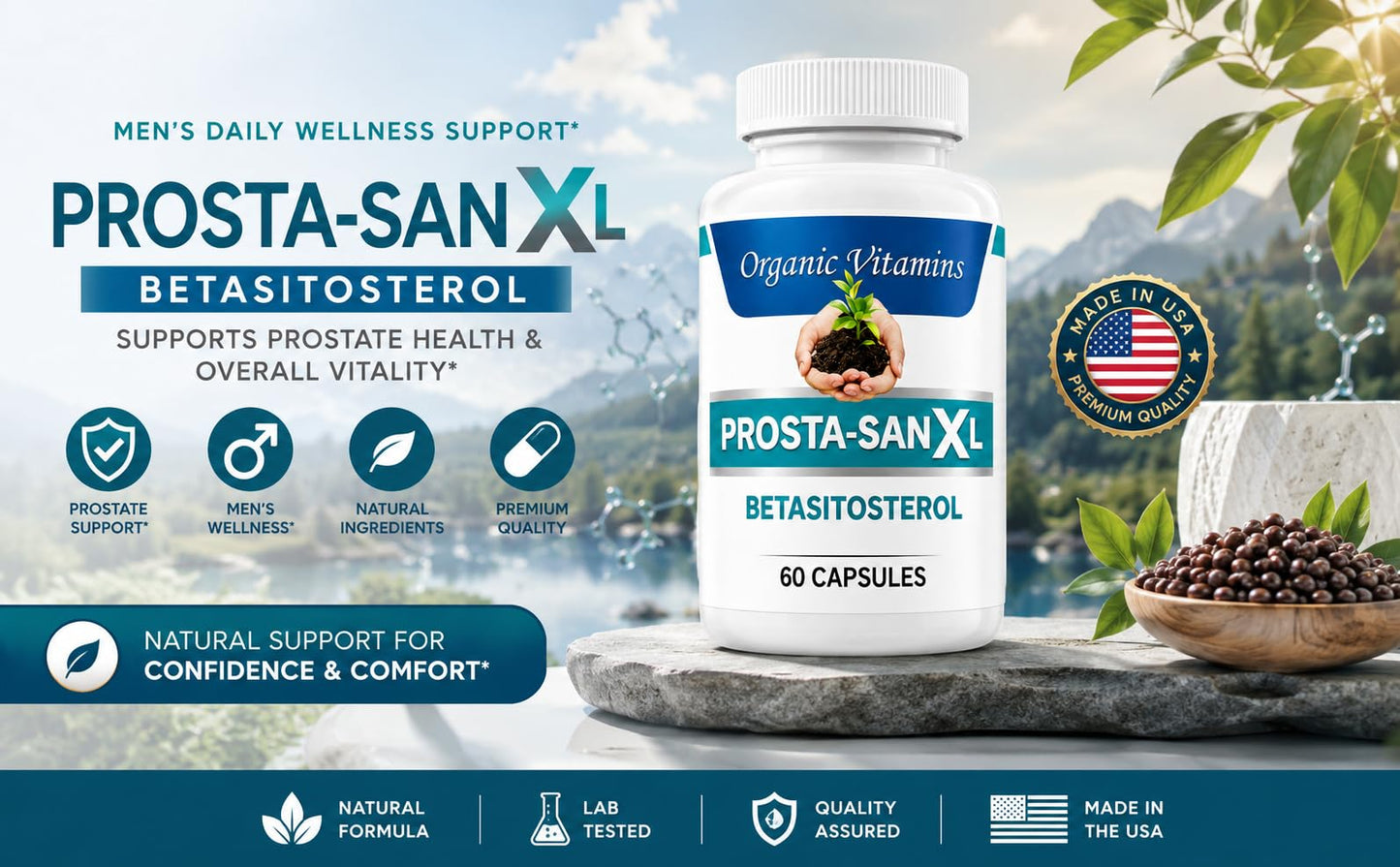 Prosta San XL Beta Sitosterol with Saw Palmetto Men's Wellness Formula Daily Nutritional Support, 60 Capsules