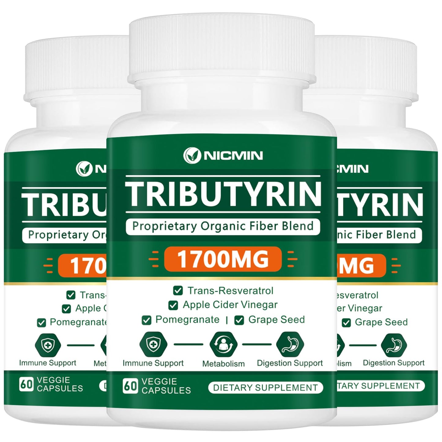 NICMIN Tributyrin Supplement Capsules 180