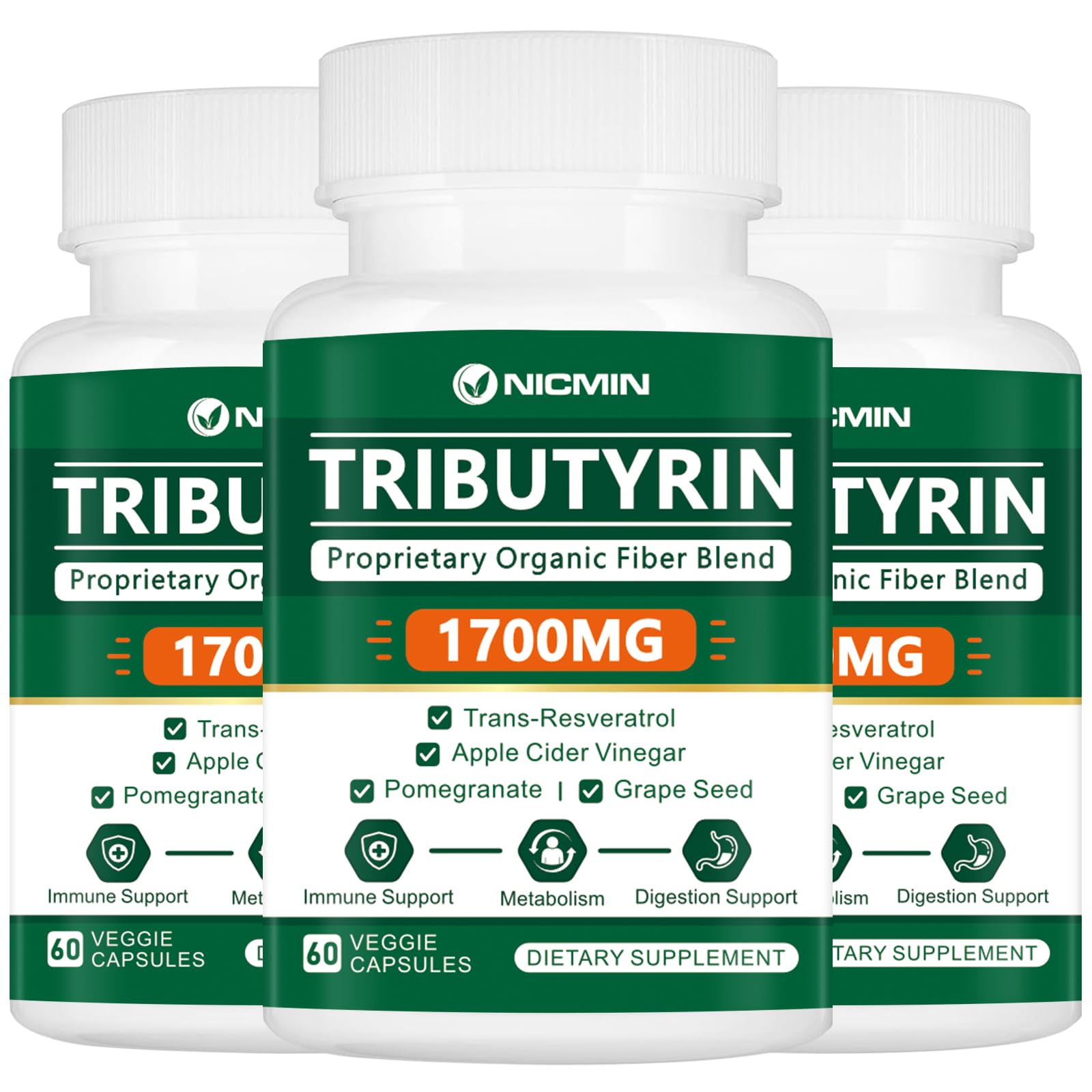 NICMIN Tributyrin Supplement Capsules 180