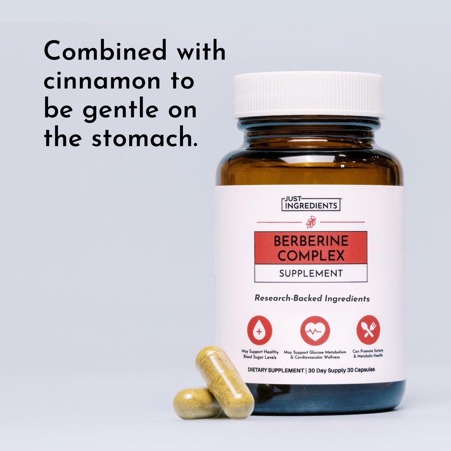 JUST INGREDIENTS Berberine Supplement Capsule 30 Count