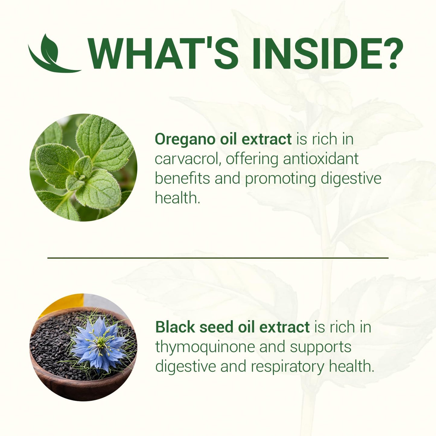 HIIHONE Oil of Oregano Softgels with Black Seed Oil 120 Count