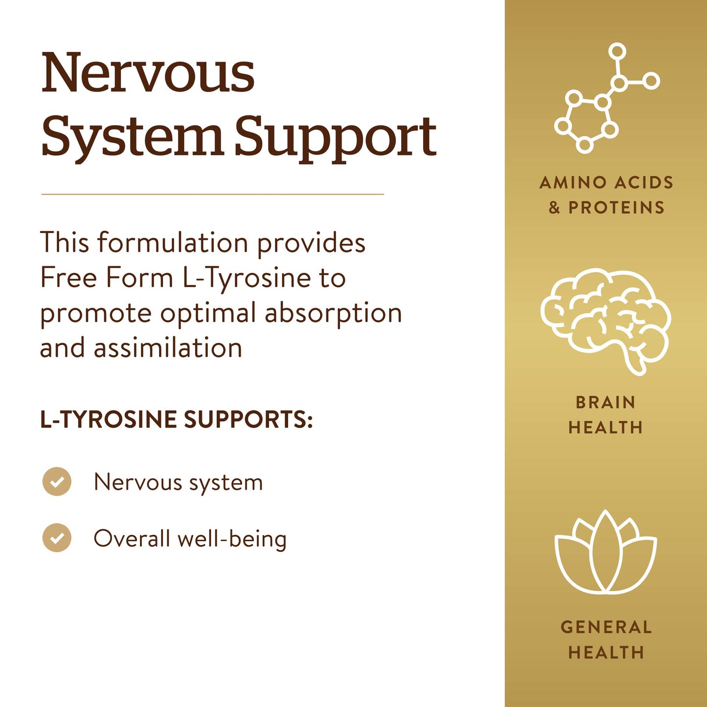 Solgar L-Tyrosine 500 mg Capsule, 100 Count