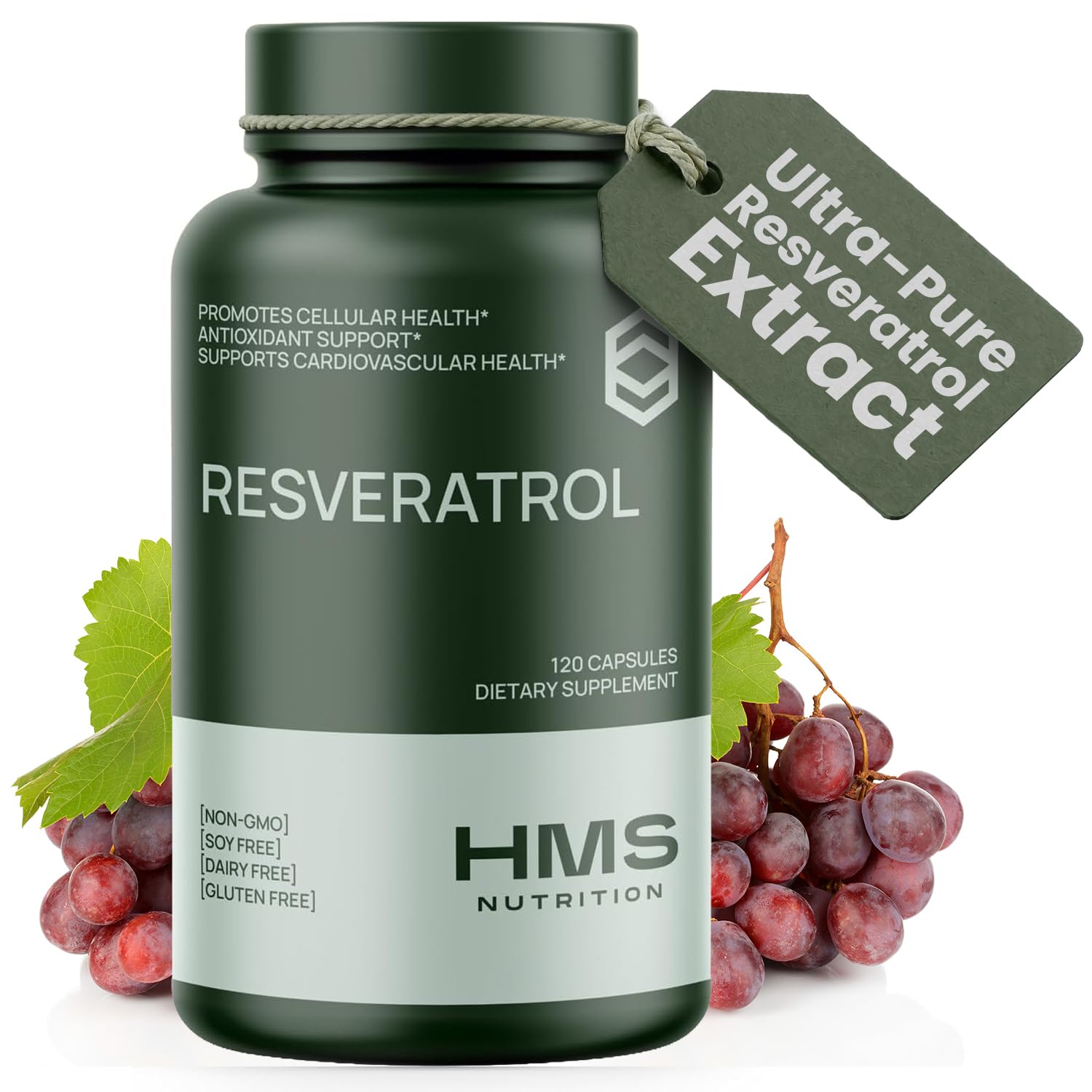 HMS Nutrition Resveratrol 1400 mg per Serving Capsule, 120 Capsules