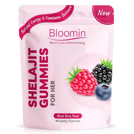 KBKTWOLT Bloomin Shilajit Gummies for Women, 30 Count