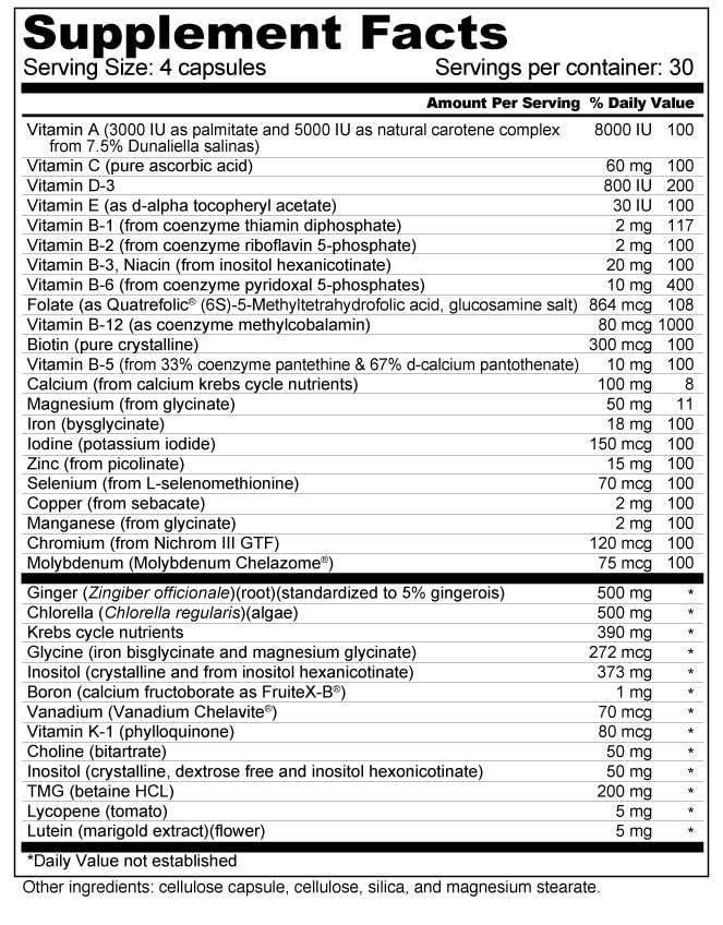 Wellness Resources Daily Prenatal Multivitamin with Methylated Folate, Zinc, Iron Bisglycinate, Choline & Key Nutrients, Capsules, 120 Count