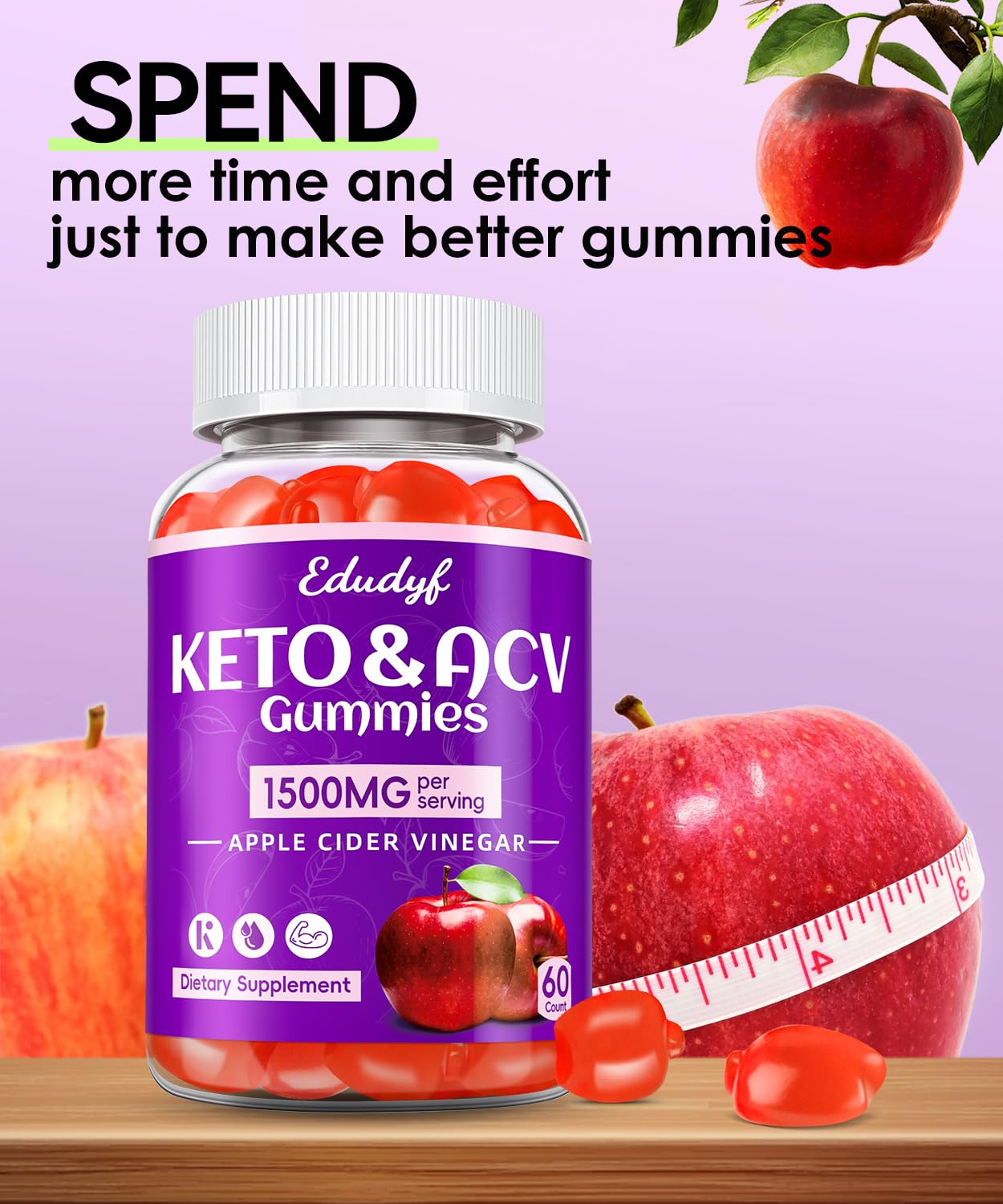 EDUDYF Keto ACV Gummies 120 Count