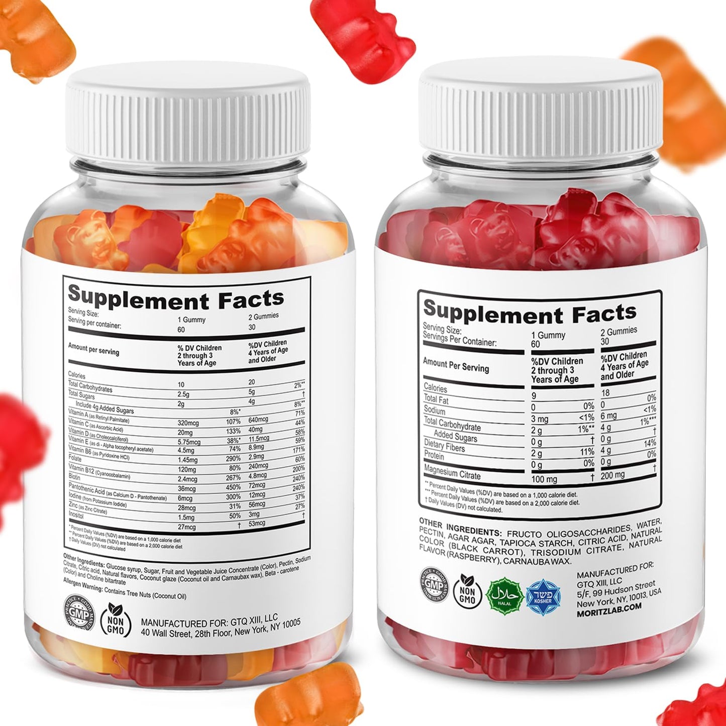 DR. MORITZ Kids Magnesium Gummies and Kids Multivitamin Gummies Bundle, Gummies, 240 Count
