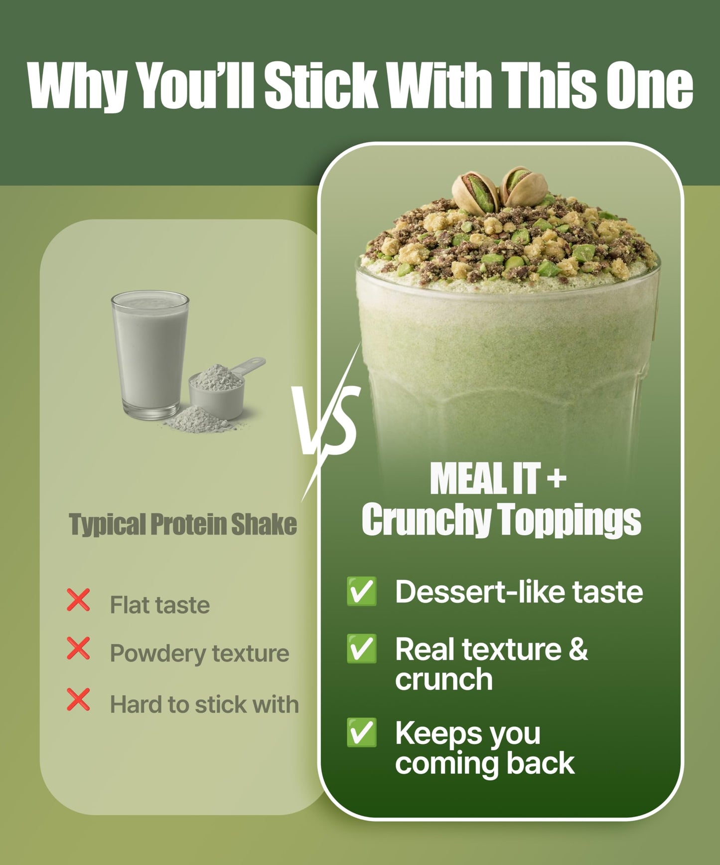 MEAL IT Pistachio Protein Shake with Pistachio Pieces & Cookie Crunch Powder 9.88 oz