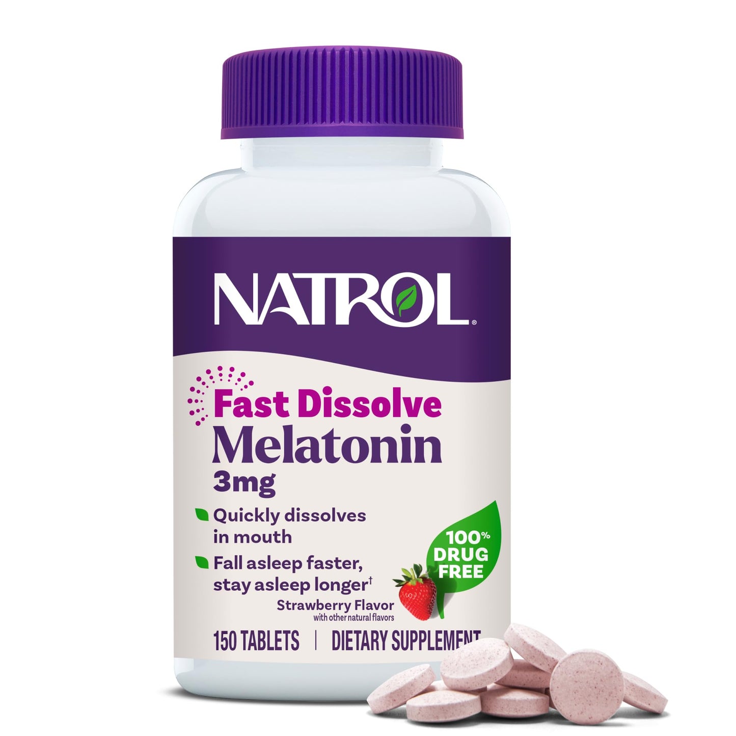 Natrol Fast Dissolve Melatonin 3 mg Tablet, 150 Count