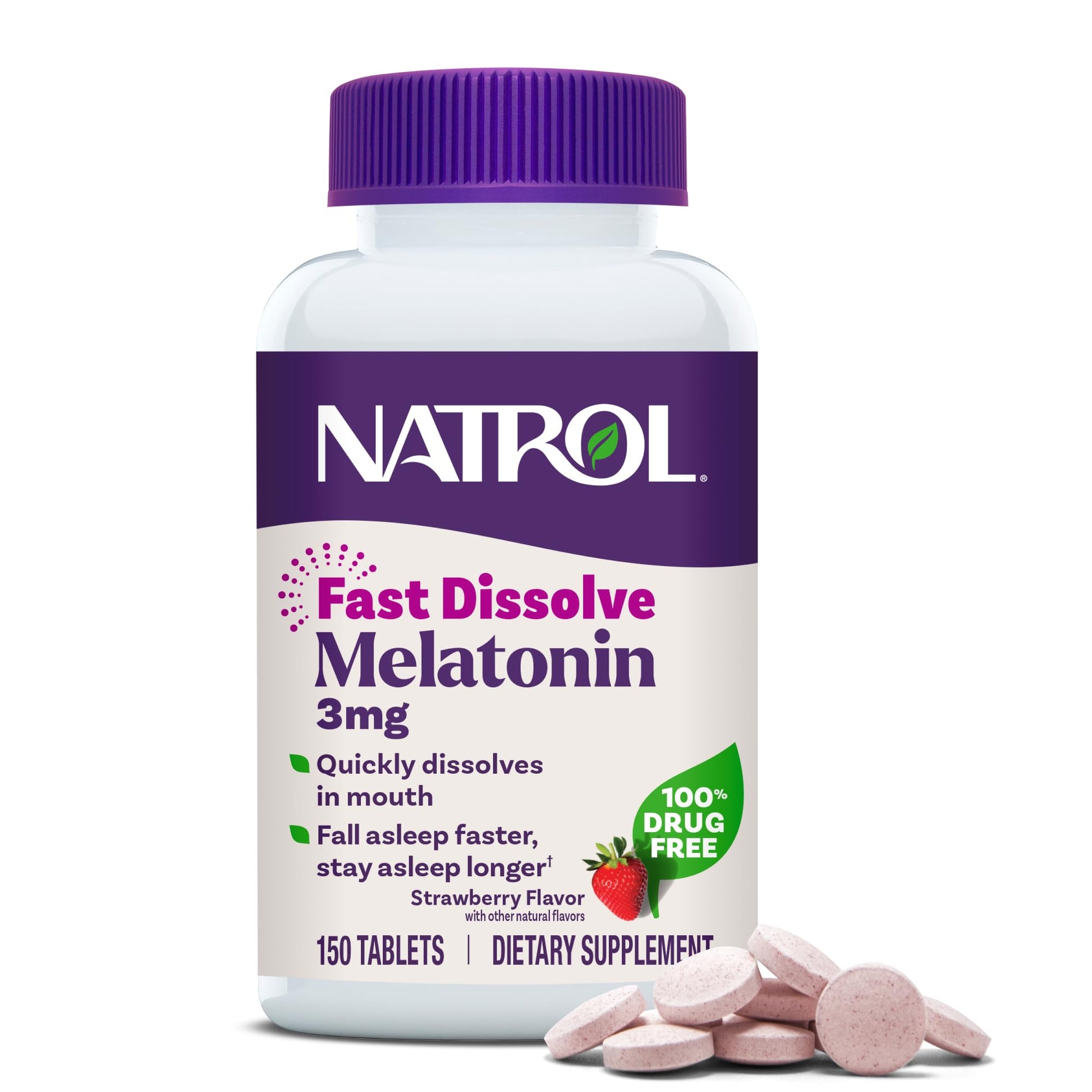 Natrol Fast Dissolve Melatonin 3 mg Tablet, 150 Count