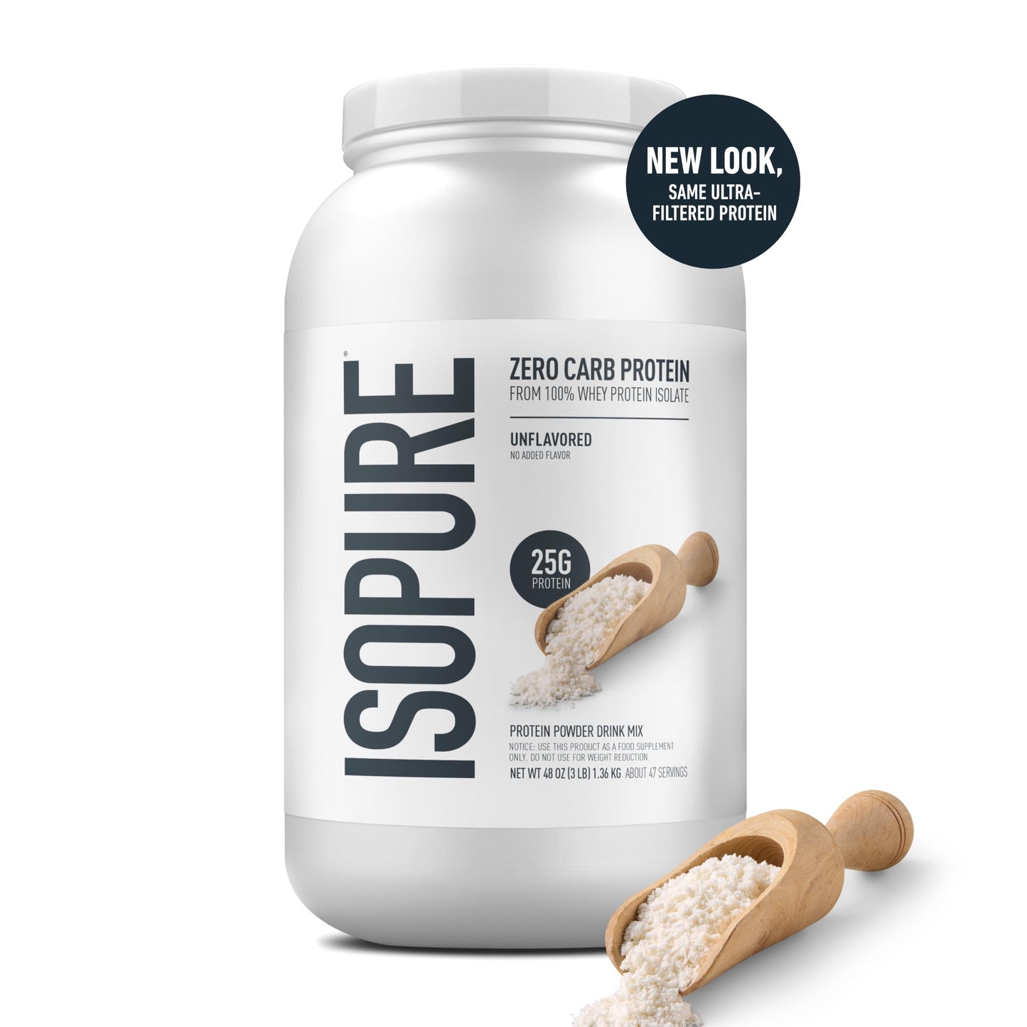 Isopure Zero Carb 100% Pure Whey Isolate Protein Powder, Unflavored, 288 Servings