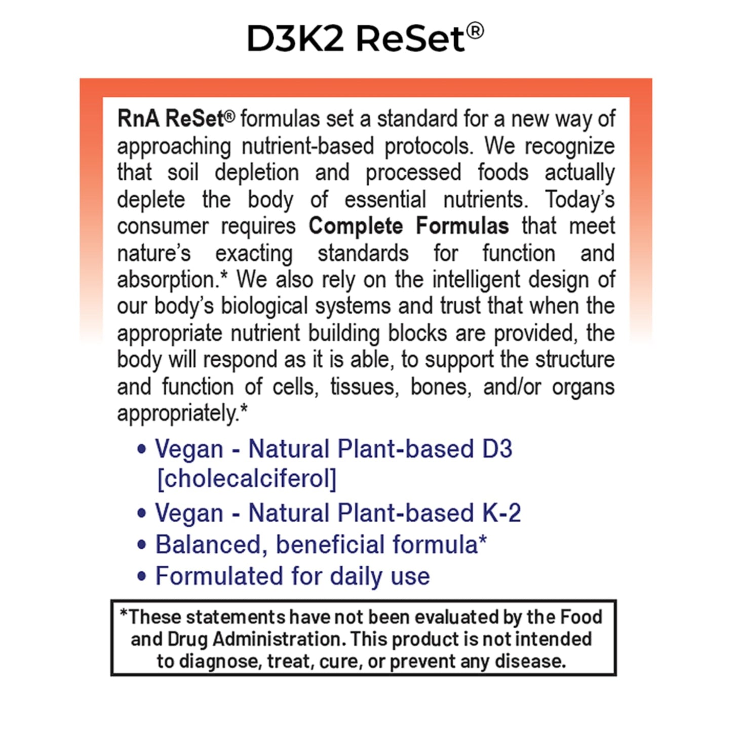 RnA ReSet D3K2 Reset - Vitamin D3 Vitamin K2 Supplement Capsule 1
