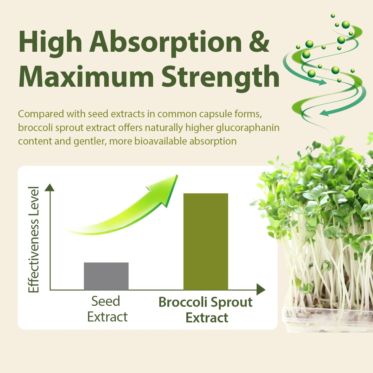 Cenffitio Sulforaphane Supplement from Broccoli Sprouts Powder 4.23 Ounce
