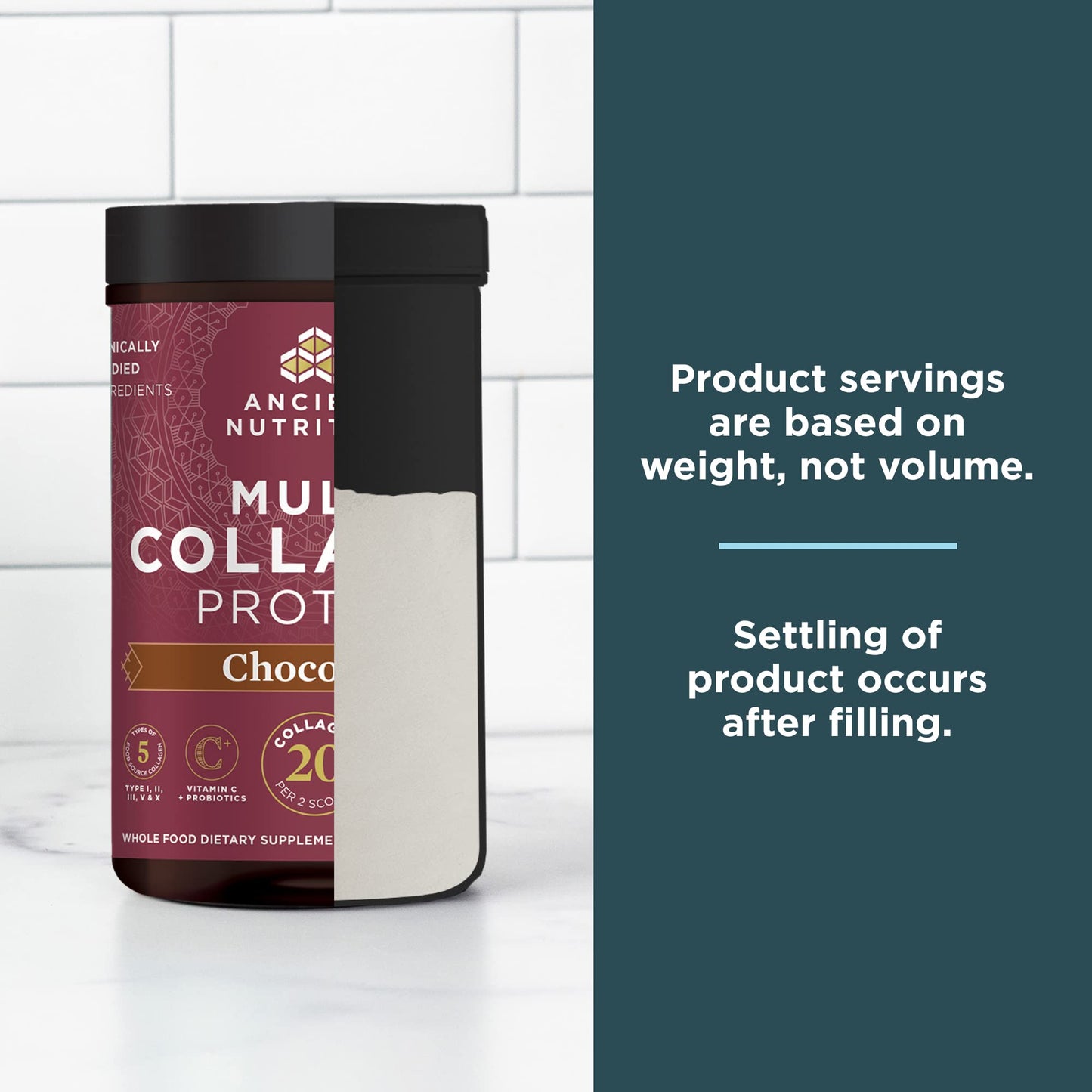 Ancient Nutrition Collagen Peptides Powder Multi Collagen Protein Chocolate, 24 Servings