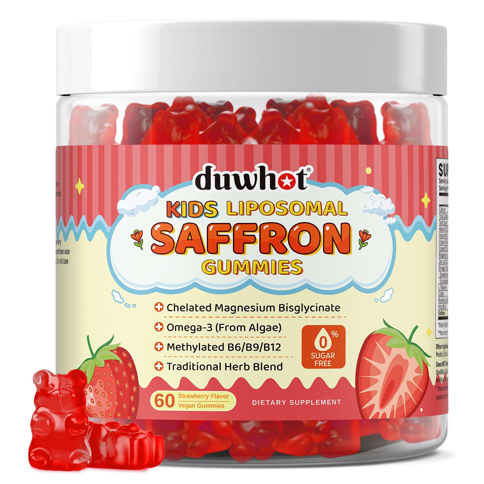 duwhot Liposomal Saffron for Kids 4+ 60 Gummies