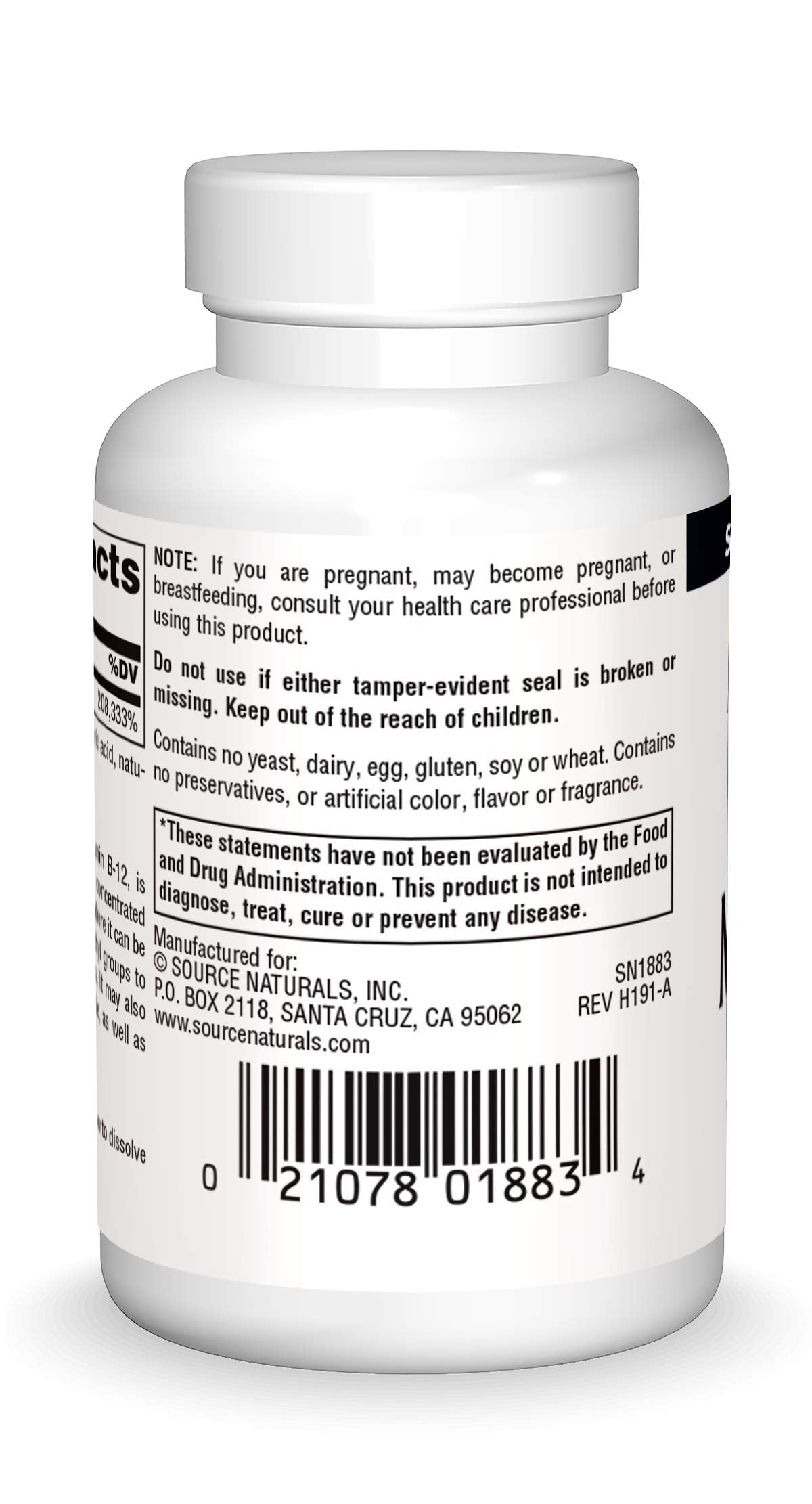 Source Naturals Methylcobalamin Vitamin B-12 5mg Cherry Flavored Lozenges, 120 Count