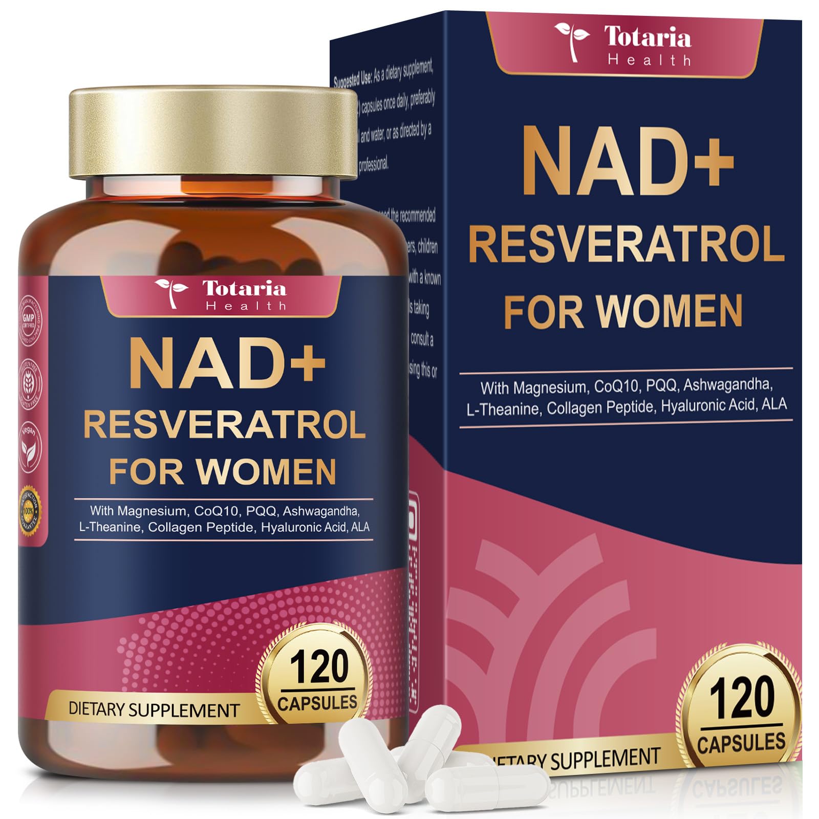 Totaria NAD+ Supplement for Women 120 Capsules