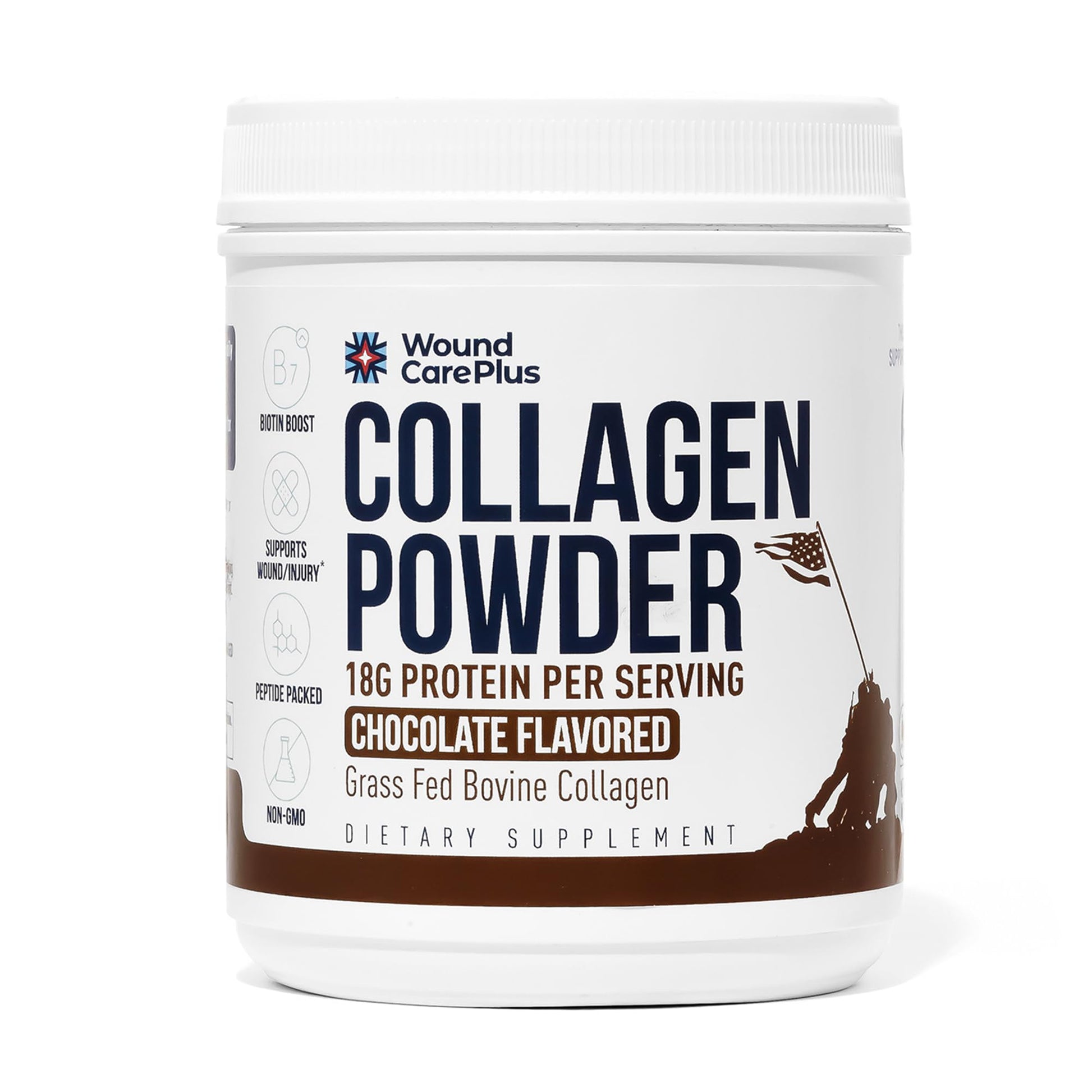 WOUND CAREPLUS Collagen Peptides Chocolate Powder, 19.7534