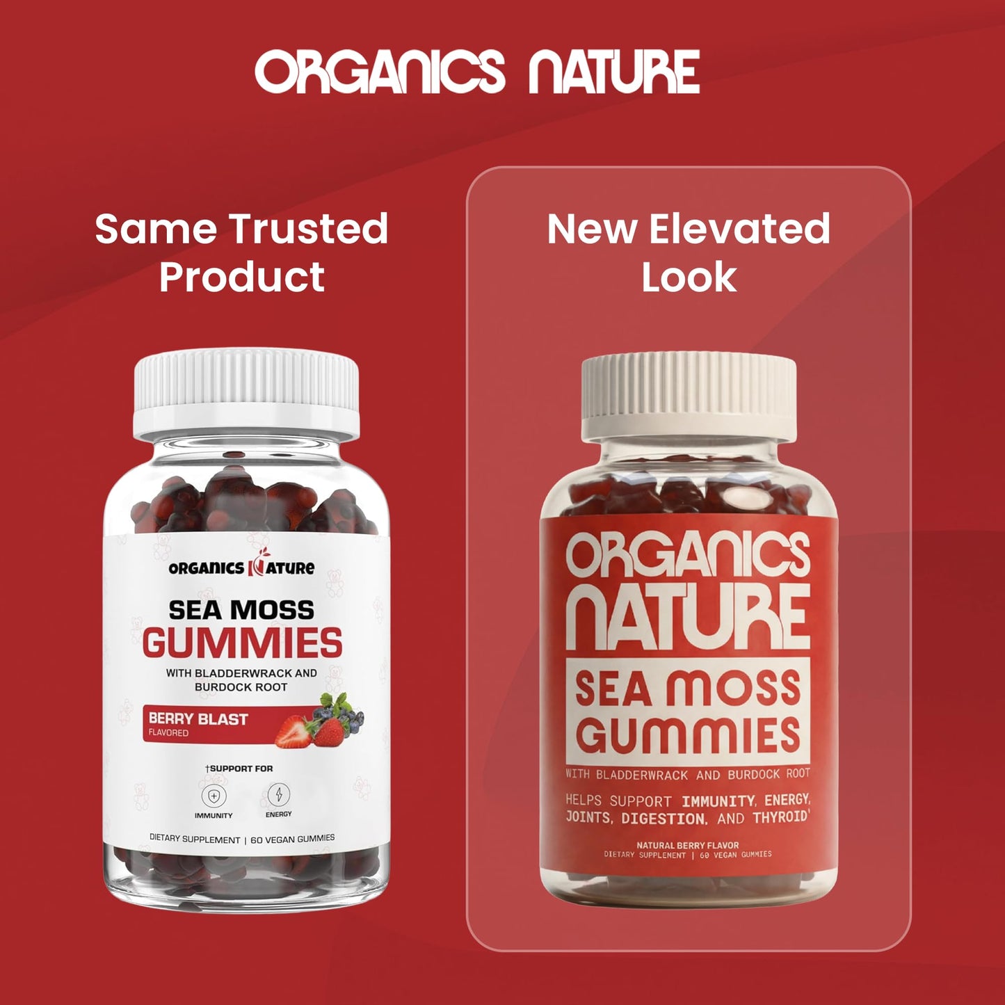 Organics Nature Irish Sea Moss Gummies Berry Flavored Gummy 1 Count