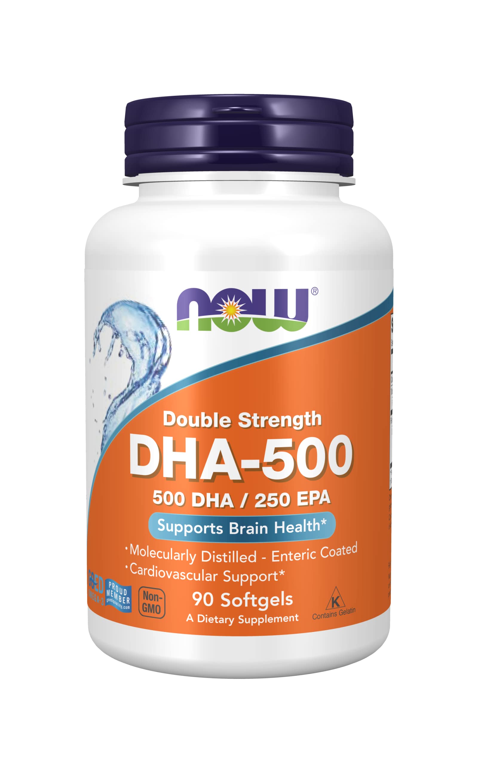 NOW Foods DHA-500 Capsule, 90 Capsules Pack of 2