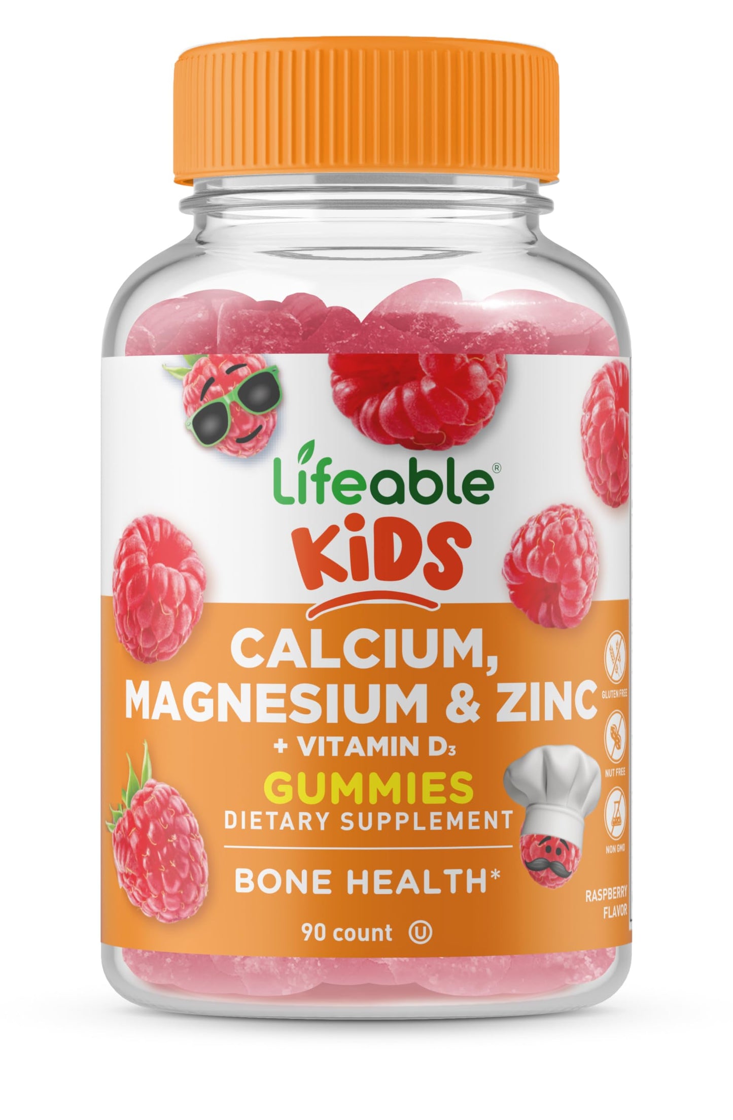 Lifeable Kids Calcium Magnesium Zinc Gummies, 1 Pack