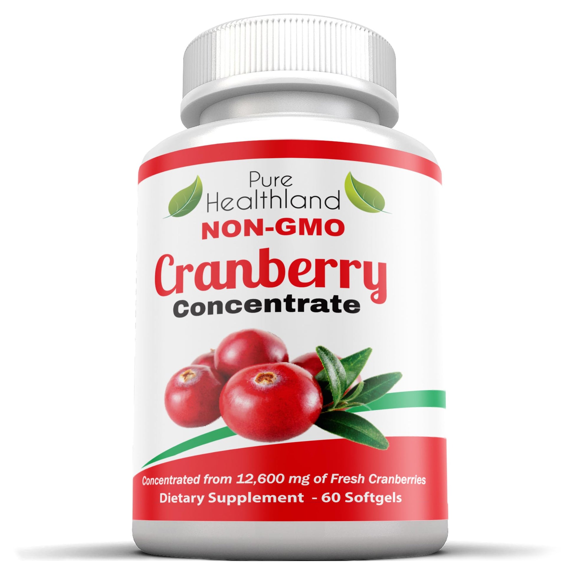 Pure Healthland Cranberry Concentrate 252 mg per Softgel (50:1 Extract), 60 Softgels