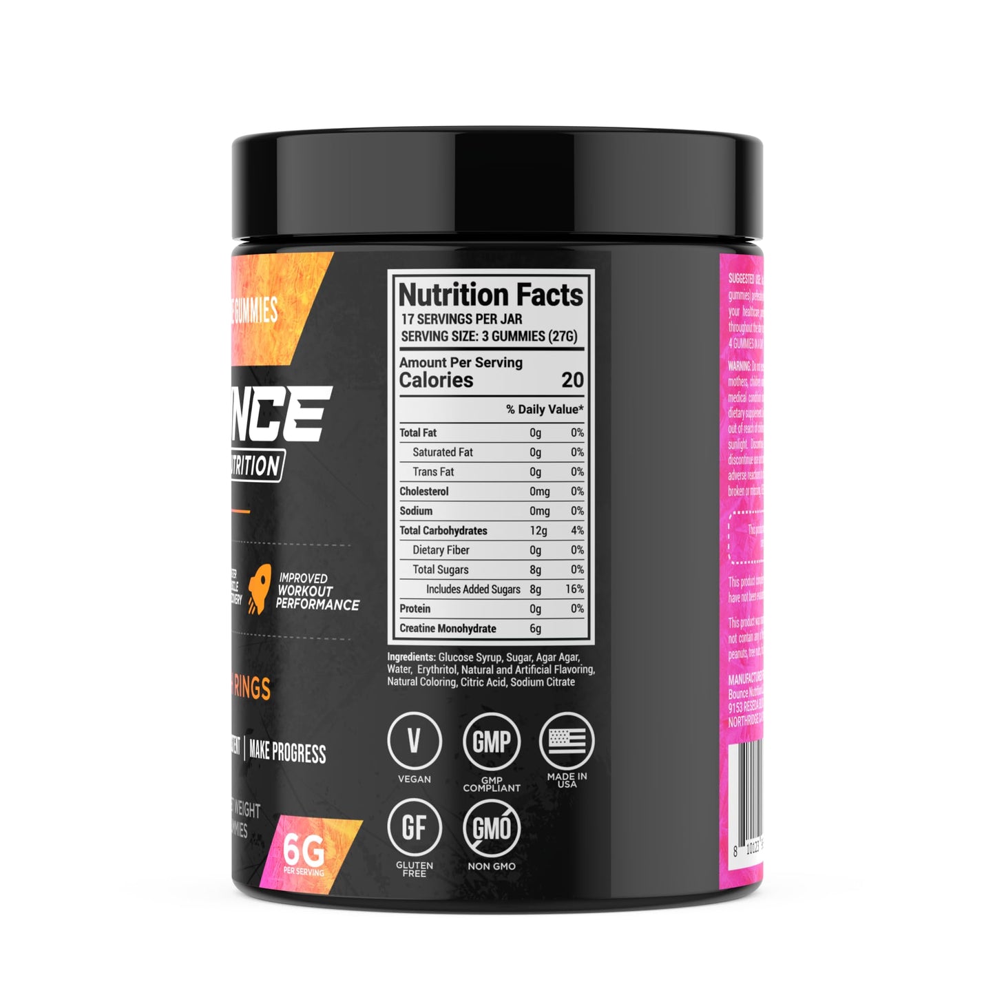 Bounce Pro Creatine Monohydrate Gummies, 51 Count