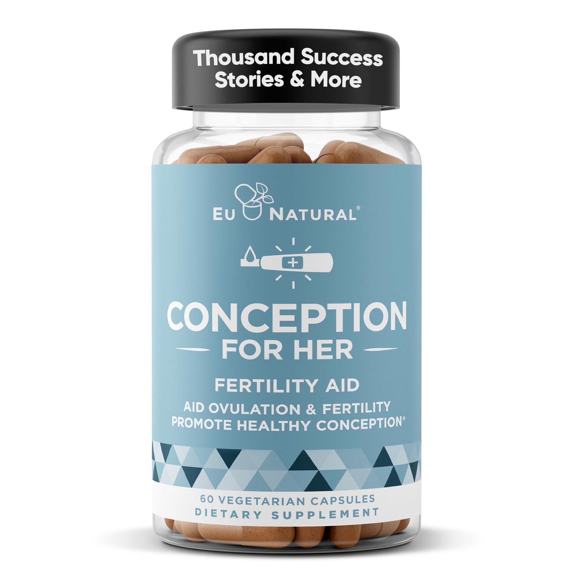Eu Natural Conception for Her Fertility Supplements for Women - Ovulation, Hormonal Balance & Regular Cycle Support - Myo-Inositol, Folate, Shatavari & Vitex Capsules, 60