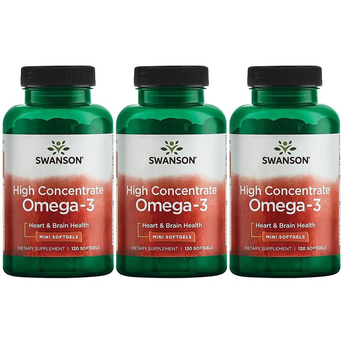 Swanson High Concentrate Omega-3 Fish Oil Softgels, 360 Softgels