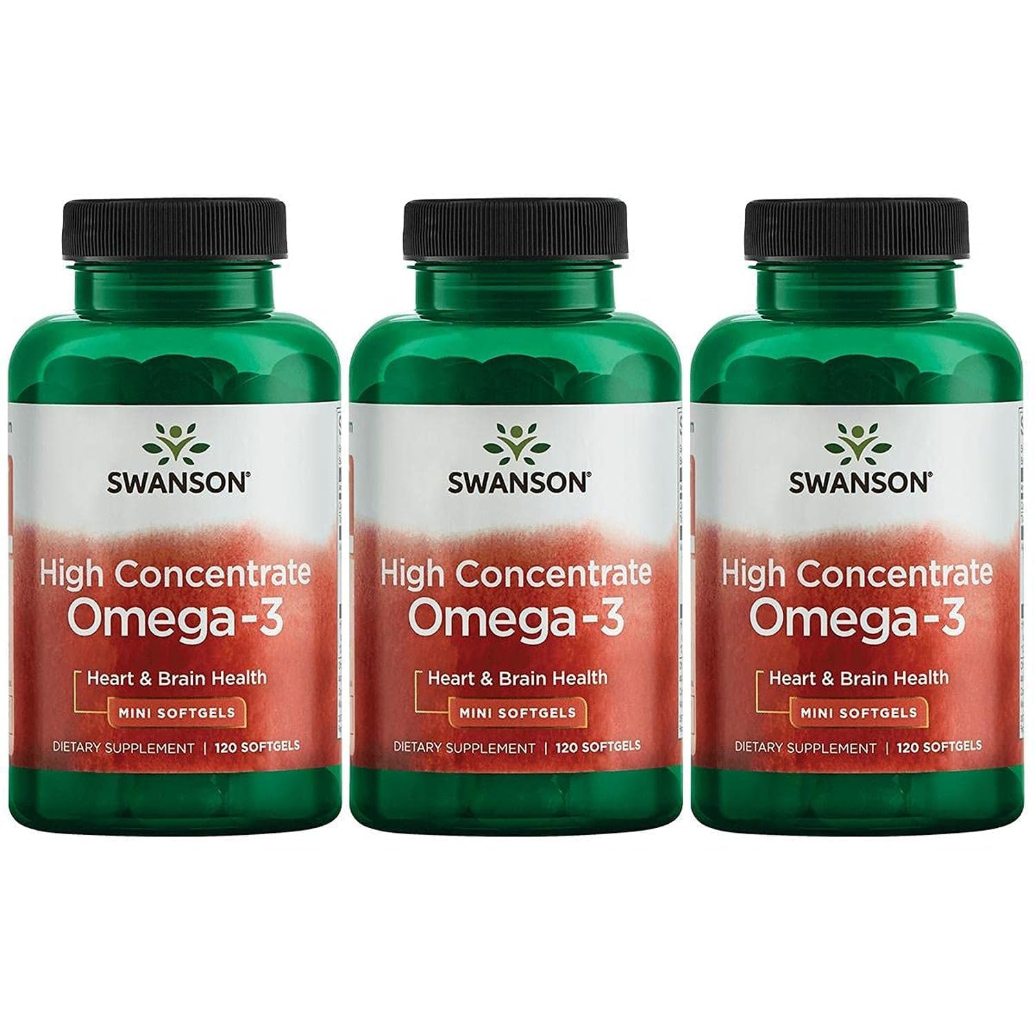 Swanson High Concentrate Omega-3 Fish Oil Softgels, 360 Softgels