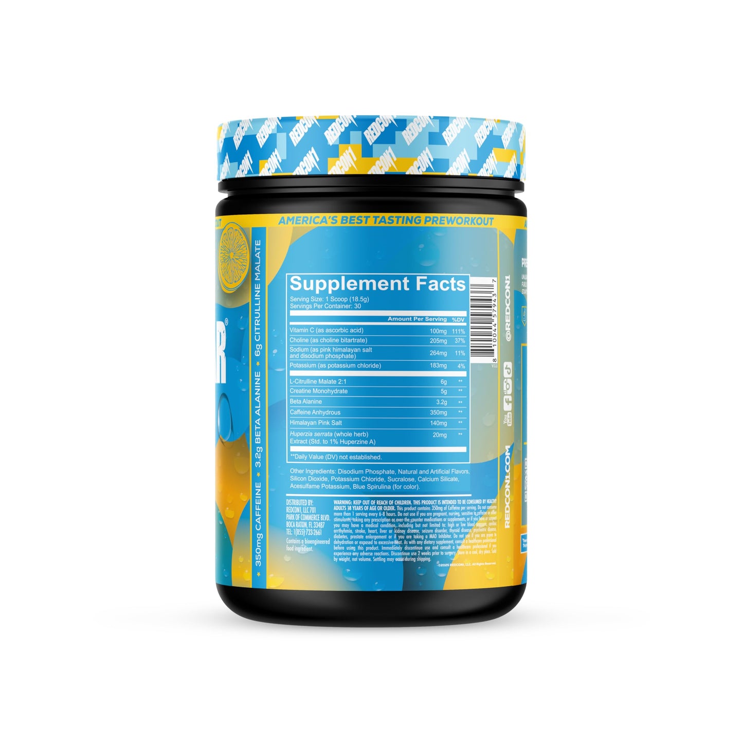 REDCON1 Total War Reloaded Pre Workout Icey Blue Lemonade Powder, 15.66 Ounce