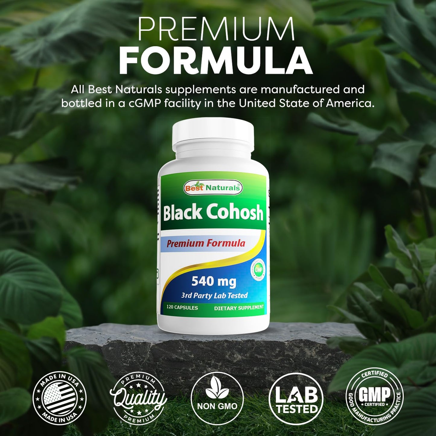 Best Naturals Black Cohosh 540 mg Capsule, 120 Count