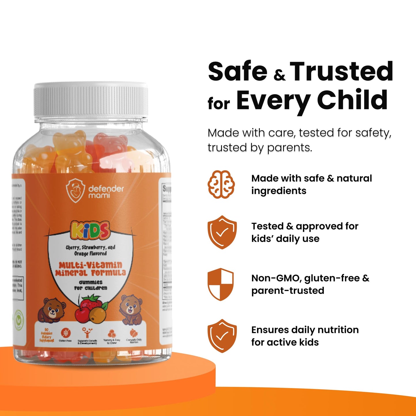 Defender Mami Kids Vitamin Gummies Multivitamin & Mineral Formula Gummy 90 Count